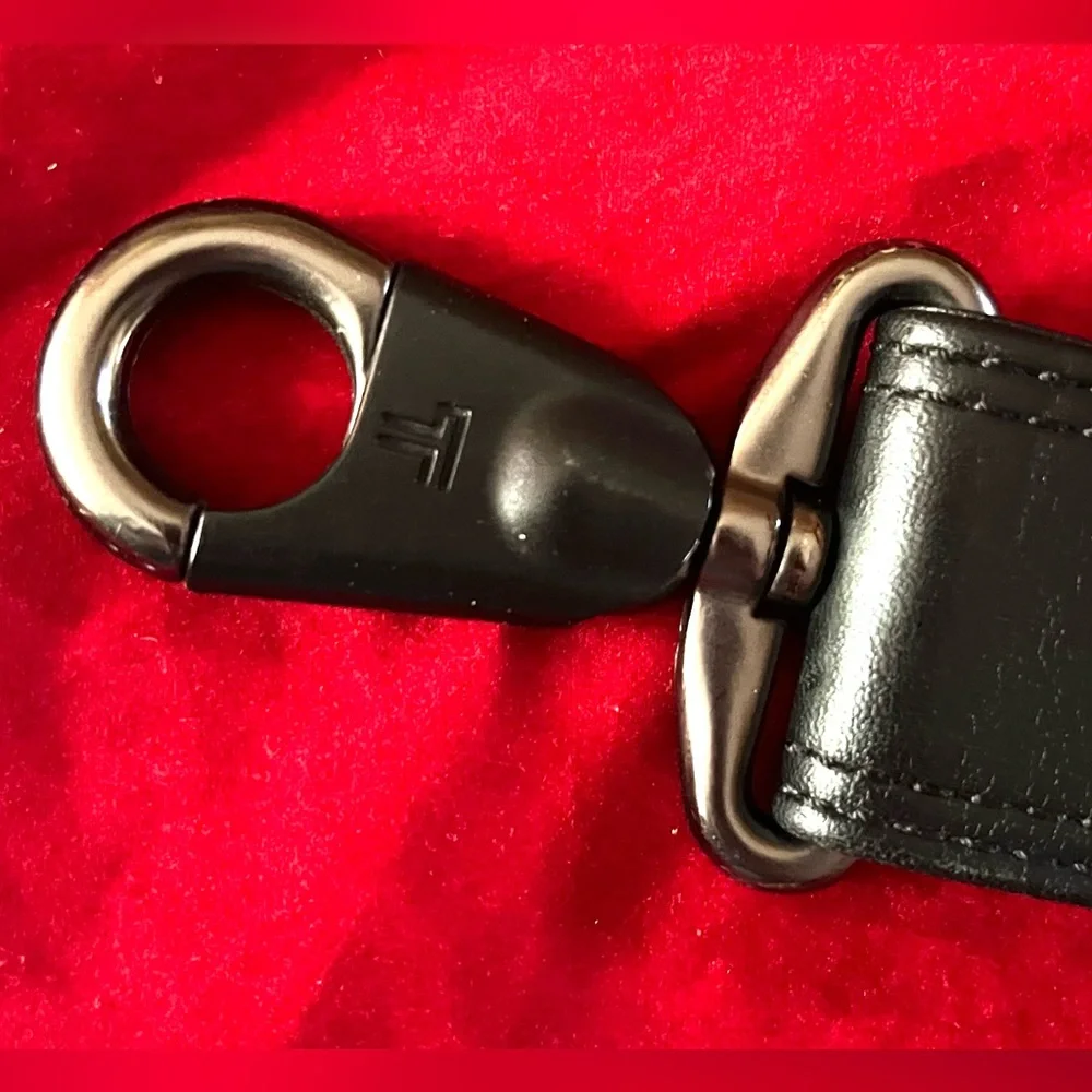 Tumi Black Leather Luggage Strap
